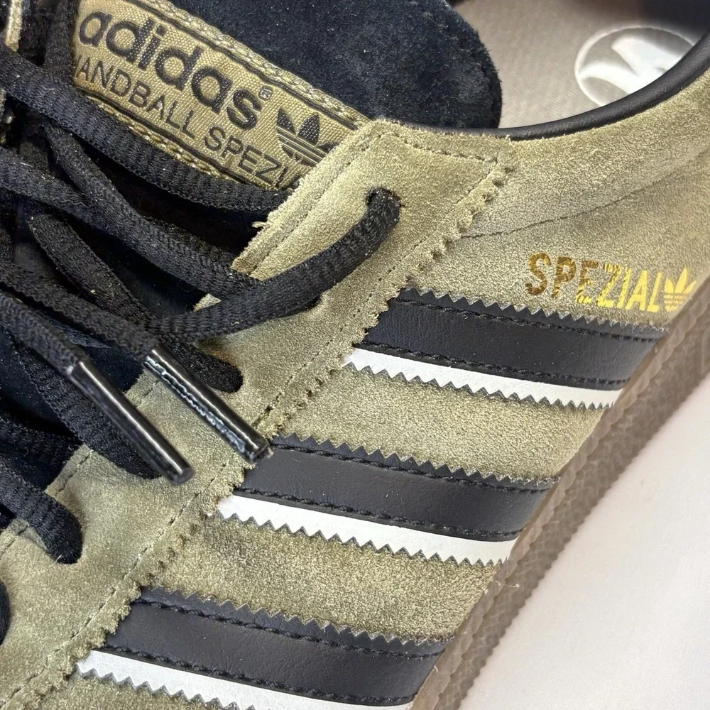 Adidas Handball Spezial Green Black Trainers Size UK 9.5 IG6183 Mens Focus Olive